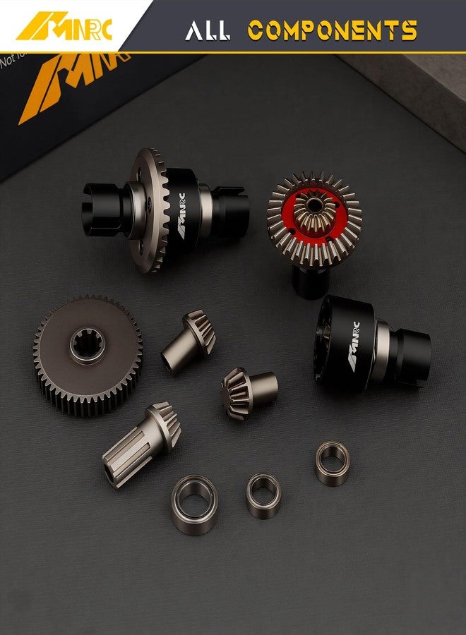 NMNRC Alloy Front Rear Differential Diff & Spur Input Gear Kit for HyperGO 1/16 H16BM H16PL H16GT H16DR 16207 16208 16209 16210 1/14 H14BM 14209 14210 14301 14303 Upgrades Part Black - Image 2